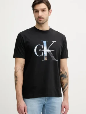 Calvin Klein Jeans t-shirt bawełniany męski kolor czarny z nadrukiem J30J327483