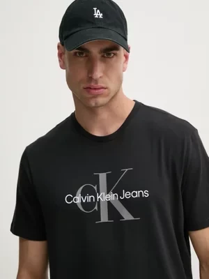 Calvin Klein Jeans t-shirt bawełniany męski kolor czarny z nadrukiem LV040EM286