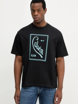 Calvin Klein Jeans t-shirt bawełniany męski kolor czarny z nadrukiem LV04RC836G