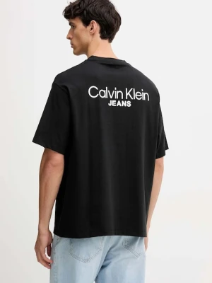 Calvin Klein Jeans t-shirt bawełniany męski kolor czarny z nadrukiem LV04RD825G