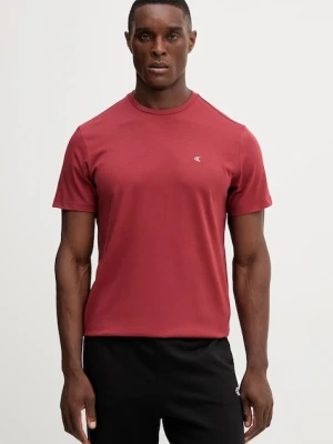 Calvin Klein Jeans t-shirt bawełniany męski kolor czerwony gładki LV04RD254G