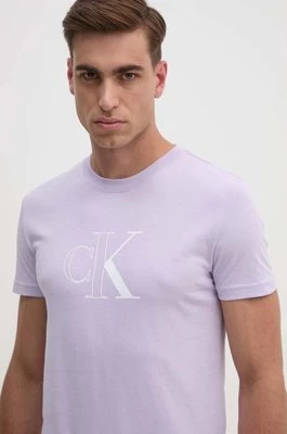 Calvin Klein Jeans t-shirt bawełniany męski kolor fioletowy z nadrukiem J30J325678