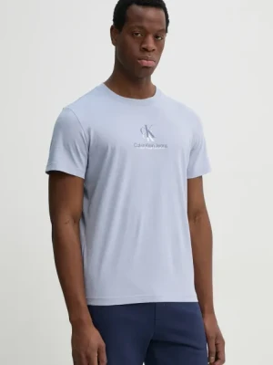 Calvin Klein Jeans t-shirt bawełniany męski kolor fioletowy z nadrukiem J30J327469