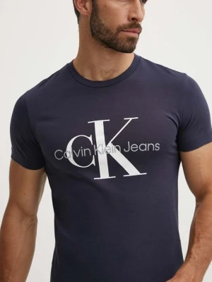 Calvin Klein Jeans t-shirt bawełniany męski kolor granatowy z nadrukiem J30J320935