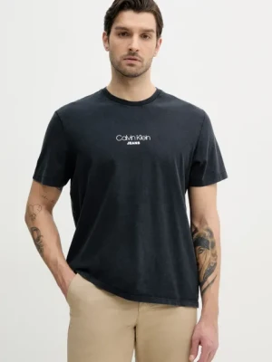 Calvin Klein Jeans t-shirt bawełniany męski kolor granatowy z nadrukiem LV04RB824G