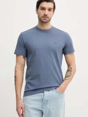 Calvin Klein Jeans t-shirt bawełniany męski kolor niebieski gładki J30J326683