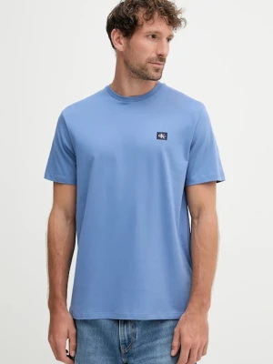 Calvin Klein Jeans t-shirt bawełniany męski kolor niebieski z aplikacją LV04RC272G