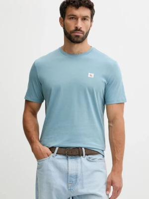 Calvin Klein Jeans t-shirt bawełniany męski kolor niebieski z aplikacją LV04RC272G