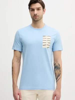 Calvin Klein Jeans t-shirt bawełniany męski kolor niebieski z nadrukiem J30J327474