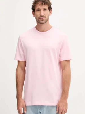 Calvin Klein Jeans t-shirt bawełniany męski kolor różowy gładki LV040HM265
