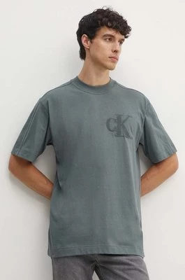 Calvin Klein Jeans t-shirt bawełniany męski kolor szary z aplikacją J30J325657