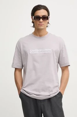 Calvin Klein Jeans t-shirt bawełniany męski kolor szary z aplikacją J30J326205