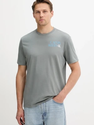 Calvin Klein Jeans t-shirt bawełniany męski kolor szary z nadrukiem LV04RC844G