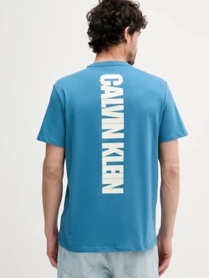 Calvin Klein Jeans t-shirt bawełniany męski kolor turkusowy z nadrukiem LV04RC846G