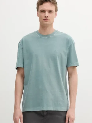 Calvin Klein Jeans t-shirt bawełniany męski kolor zielony z aplikacją J30J327488