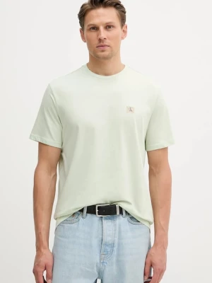 Calvin Klein Jeans t-shirt bawełniany męski kolor zielony z aplikacją LV04RC272G