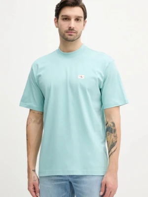 Calvin Klein Jeans t-shirt bawełniany turkusowy