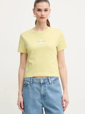 Calvin Klein Jeans t-shirt bawełniany żółty