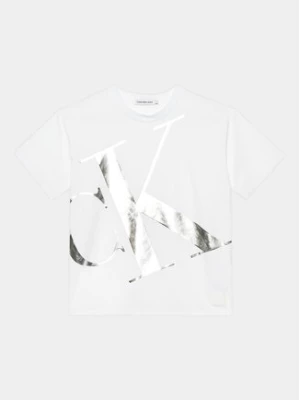 Calvin Klein Jeans T-Shirt Blown-up IB0IB01976 Biały Regular Fit