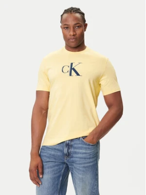 Calvin Klein Jeans T-Shirt Center Monogram LV04RC857G Żółty Regular Fit