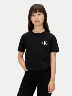 Calvin Klein Jeans T-Shirt Chest Monologo IU0IU00719 Czarny Regular Fit