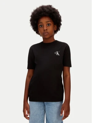 Calvin Klein Jeans T-Shirt Chest Monologo LV1CKSJA32 Czarny Regular Fit