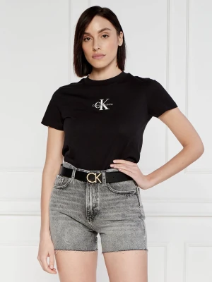 Calvin Klein Jeans T-shirt | Cropped Fit czarny