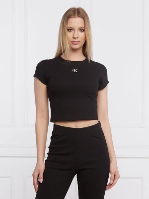 Calvin Klein Jeans T-shirt | Cropped Fit czarny