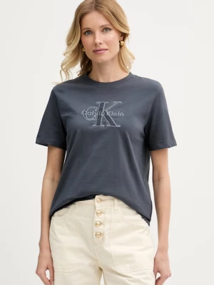 Calvin Klein Jeans T-shirt damski bawełniany szary