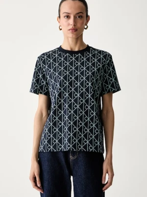 Calvin Klein Jeans T-shirt damski bawełniany granatowy