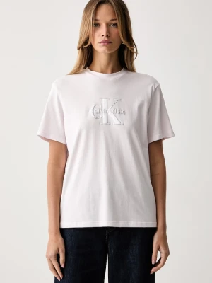 Calvin Klein Jeans T-shirt damski bawełniany różowy