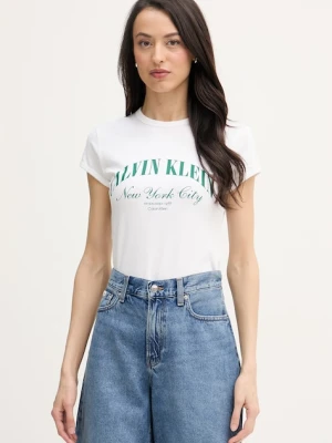 Calvin Klein Jeans T-shirt damski bawełniany z elastanem