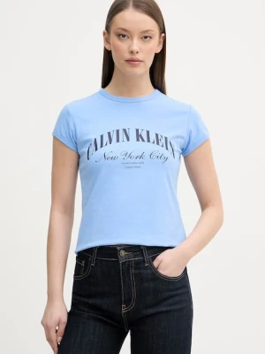 Calvin Klein Jeans T-shirt damski bawełniany z elastanem