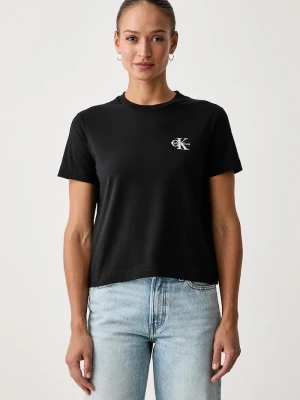 Calvin Klein Jeans T-shirt damski bawełniany z elastanem czarny