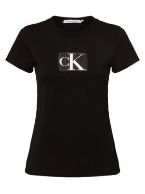 Calvin Klein Jeans T-shirt damski Kobiety Bawełna czarny nadruk,