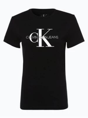 Calvin Klein Jeans T-shirt damski Kobiety Bawełna czarny nadruk,