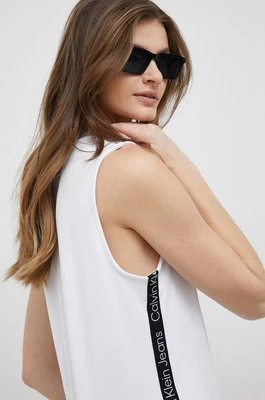 Calvin Klein Jeans t-shirt damski kolor biały odkryte plecy