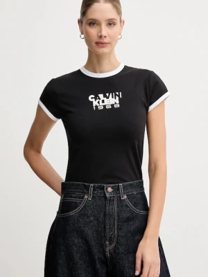 Calvin Klein Jeans t-shirt damski kolor czarny LV047D208G