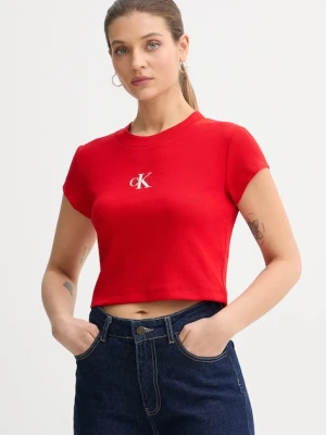 Calvin Klein Jeans t-shirt damski kolor czerwony LV047AB802