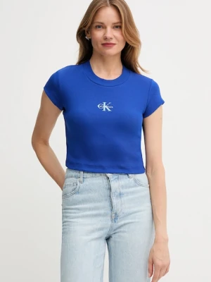 Calvin Klein Jeans t-shirt damski kolor niebieski LV047AB802
