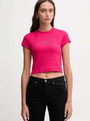 Calvin Klein Jeans t-shirt damski kolor różowy LV047AB802