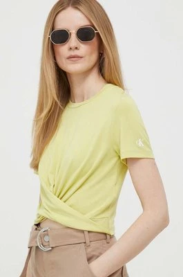 Calvin Klein Jeans t-shirt damski kolor żółty