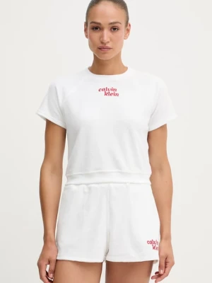 Calvin Klein Jeans T-shirt damski z bawełną biały