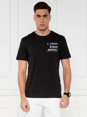 Calvin Klein Jeans T-shirt DIFFUSED STACKED | Regular Fit czarny