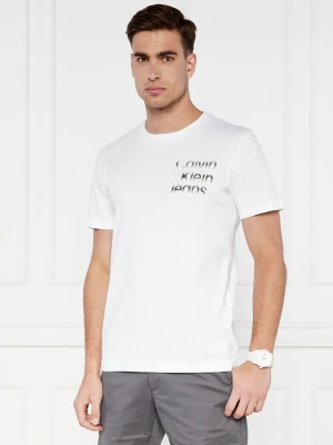 Calvin Klein Jeans T-shirt DIFFUSED STACKED | Regular Fit biały