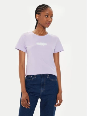 Calvin Klein Jeans T-Shirt Faded Monologo J20J223625 Fioletowy Slim Fit
