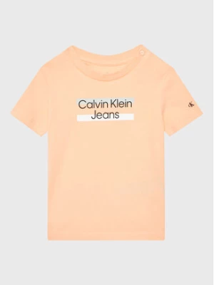 Calvin Klein Jeans T-Shirt Hero Logo IN0IN00068 Pomarańczowy Regular Fit