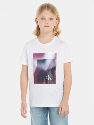 Calvin Klein Jeans T-Shirt Hyper Spray Monogram IU0IU00522 Biały Regular Fit