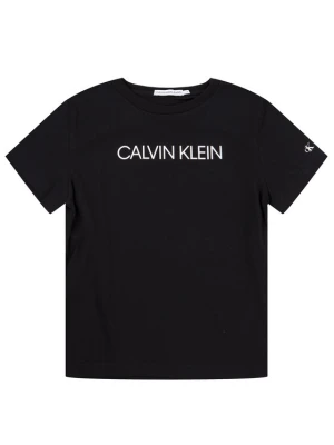 Calvin Klein Jeans T-Shirt Institutional SS IB0IB00347 Biały Regular Fit Czarny