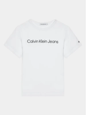 Calvin Klein Jeans T-Shirt IU0IU00599 D Biały Regular Fit